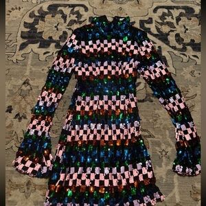 Checkered sequined dress